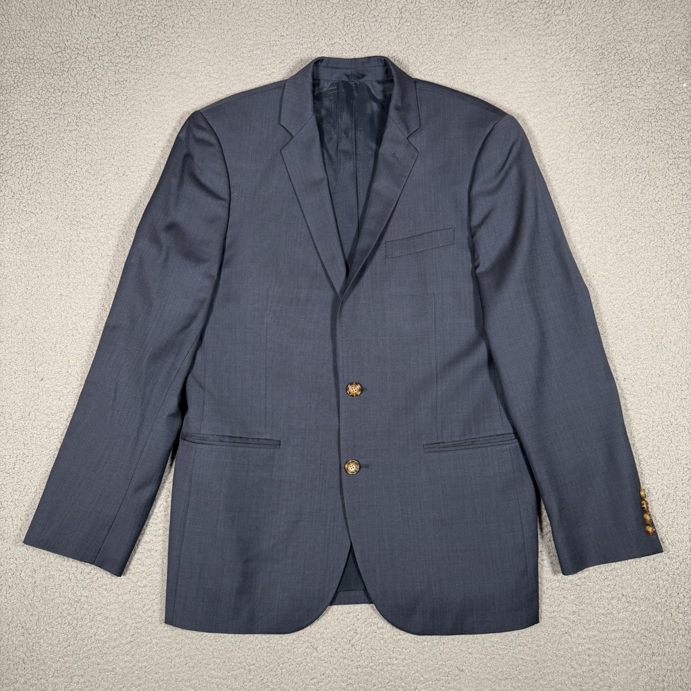 J Crew Thompson Blazer Mens 40R Blue Suit Jacket Structured Sportcoat 100% Wool
